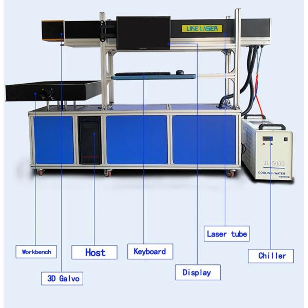 80W 100W 130W CO2 Galvo Laser Marking Machine for Glass Tube Ceramics Crystal Engraving