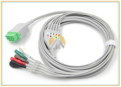 GE Marquette ECG Electrode Cable 11 Pin Connector 5 Leadwires Snap