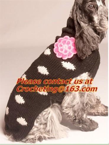 Dog snowflake pattern jacquard sweater, sweaters, crochet Pet Sweater, knit dog sweaters