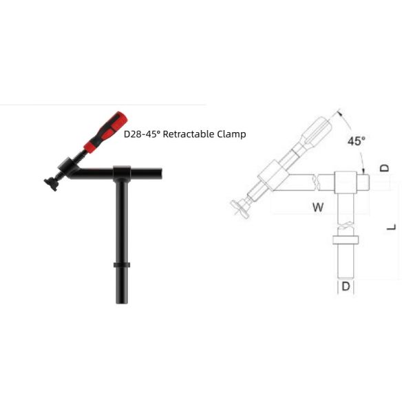 180 45 Degree Fixture Clamp Extendable Clamp For D28 Series Welding Tables