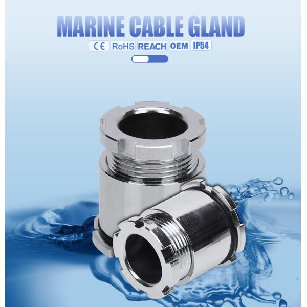 JIS 20 3 / 4 Thread Chrome Plated Brass Cable Gland Marine Cable Connectors