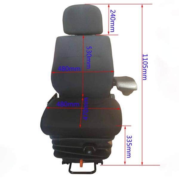 Air Suspension Seat For Scooptram Oil Field Equipment Seat With Headrest Armrest