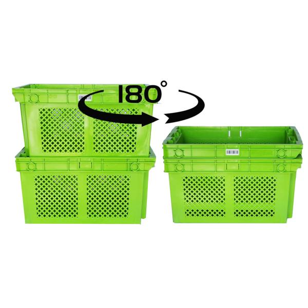 Heavy Duty Stack Nestable Plastic Crate Ventilated Storage Supermarket Logistics
