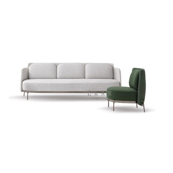 Living Room Metal Legs Contemporary Design Fabric Modern Sofa Set