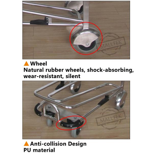 Stainless Steel Airport Luggage Trolley For Intermational Airport Using With Double Layer