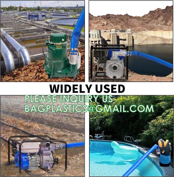PVC Lay Flat Pump Discharge Hose With Aluminum Camlock C & E Fittings, Cam Lock Fitting Type F included, Heavy Duty