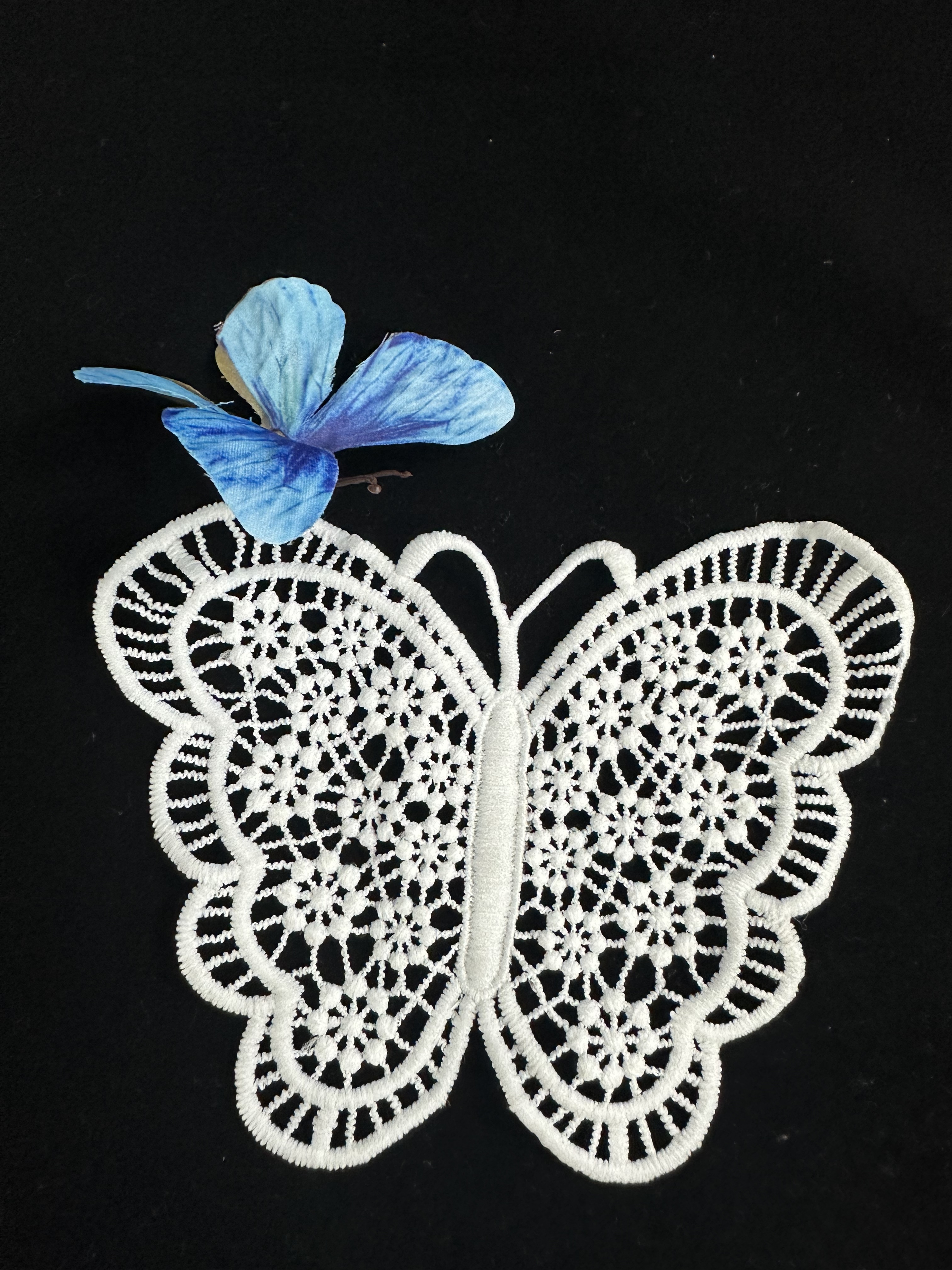Eco-Friendly Polyester Water-Soluble Embroidery Butterfly Patches for Children's Apparel and Home Textiles Decoration