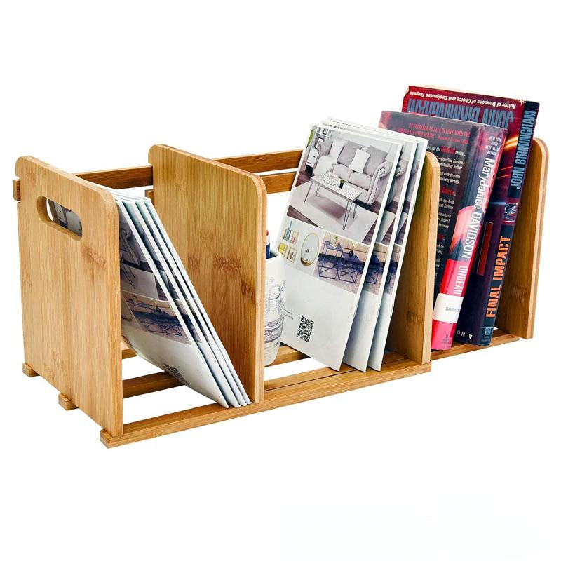 Simple Student Book Storage Shelf Office Desk Bookshelf Home Bamboo File Organizer