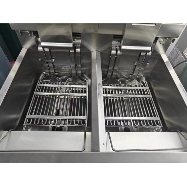 Автоподъемный электрический двойной горшок 28 кВт чипсы открытый фритюрник с системой фильтрации масла