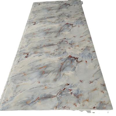 Long Side Click and Glue Installation PVC Marble Sheet Board for Hotel House Decoration