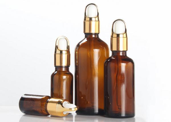 La fantaisie Amber Cosmetic Bottles Round Shape a adapté Logo Printing aux besoins du client
