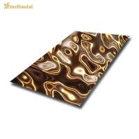 SS304 201 Pvd Couche de couleur Miroir de l'eau en tôle ondulée Paroi décoratif