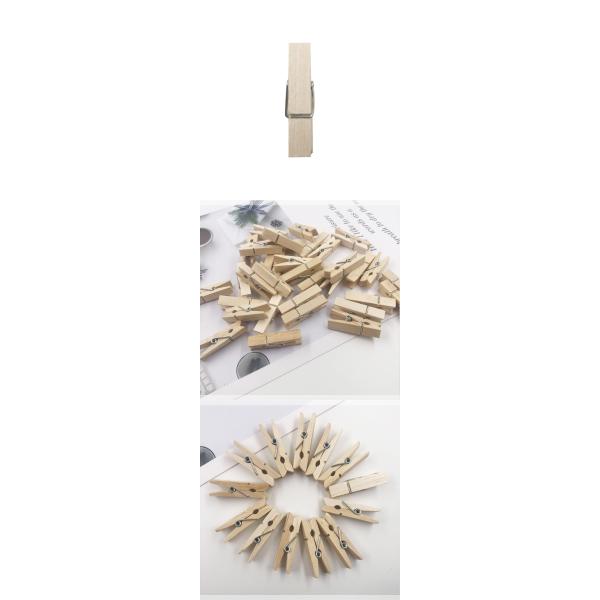 Windproof Photo Wooden Cloth Hanging Clips Household Fixed Hanger Log Color