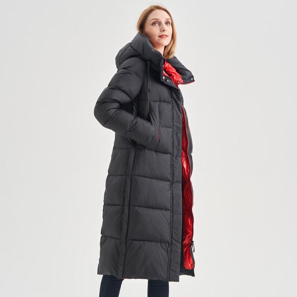 FODARLLOY Ladies Warm Hooded Cotton-Padded Clothes Women Slim Long Down Winter Jackets Women Water Repellent Puffer Coats