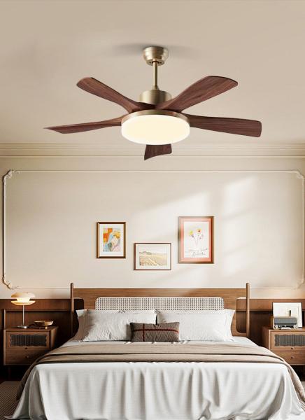 gros, fabricant, usine, lot, sur mesure, personnalisé Ventilateur de plafond moderne de 56 pouces avec lumière 5 lames Noir / Blanc Pour salon télécommande Corps de fer moteur CC