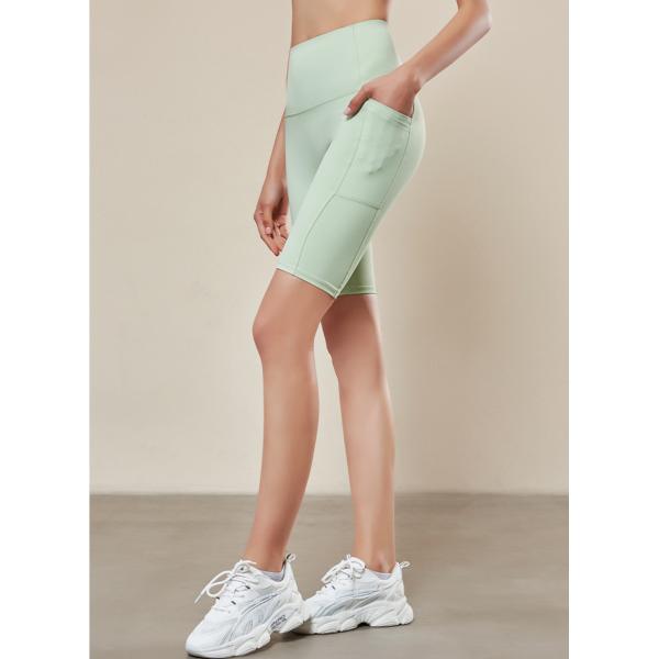 Брюки йоги Waisted Sportswear фитнеса женщин высокие с велосипедистом лета разминки карманов