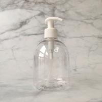 Botão de loção PET de plástico de 500 ml de 16 oz de ambre vazio com bomba para shampoo