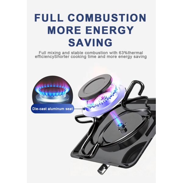 Portable Three Burner Gas Stove Offering Versatile Cooking Solutions with Adjustable Flame and Robust Construction