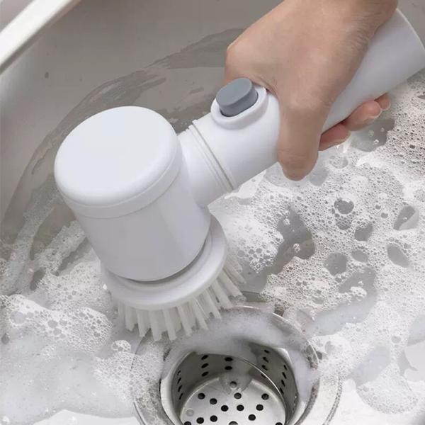 USB Rechargeable Kitchen Dishwashing Brush for Household Cleaning of Sink and Bathtub