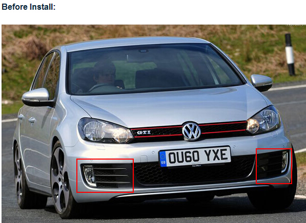Volkswagen VW Golf 6 GTI DRL LED Daytime Lights car driving daylight