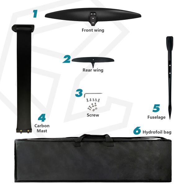 SURGE 890 Surf Style Carbon Hydrofoil Set for Powerful Carving & Wave Riding