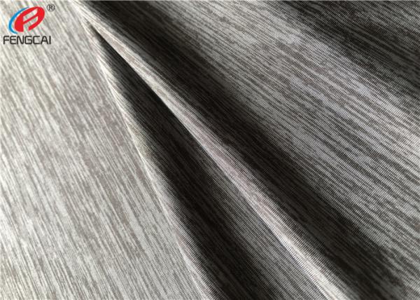 A trama do Spandex do poliéster 5% de Grey Coolmax 95% do fio de mescla fez malha a tela
