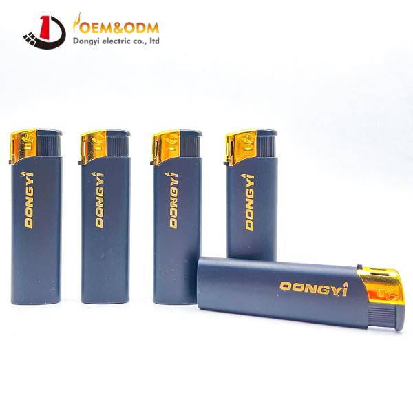 Dongyi 2025 OEM 82mm Plastic Material Refillable Lighters Cigar Smoking Electric Custom Logo Gas Cigarette Lighter