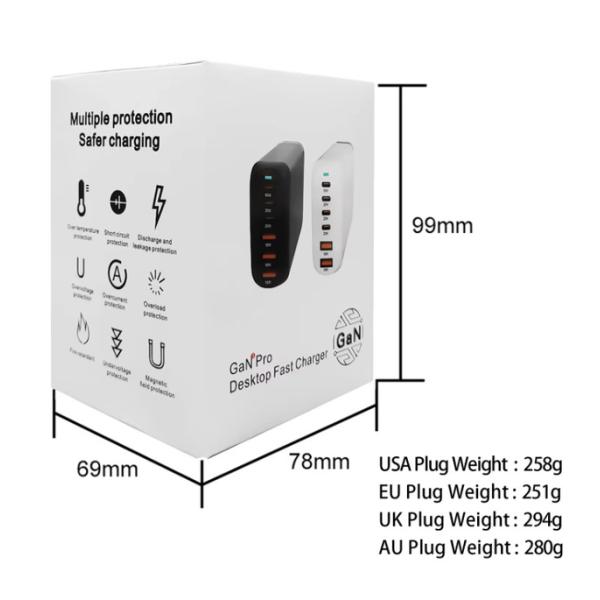 MacBook Telefone Móvel OEM 160W 4USB Portos 2USB-C Portos PD carregador de telefone de secretária rápido