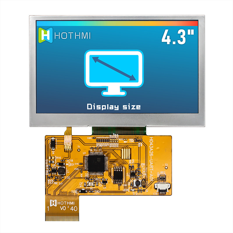 4,3 солнечный свет экрана дисплея дюйма умный серийный 800x480 UART TFT читаемый