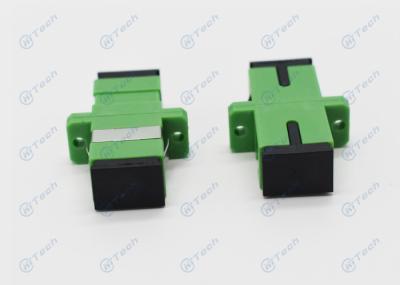 Green Color Fiber Optic Adapter / SC Apc Simplex Adapter With Metal Clip