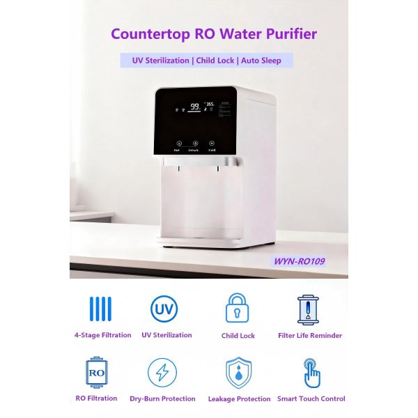 UV Sterilization Desktop RO Hot Water Dispenser With 2L Tank / Touch Screen Control