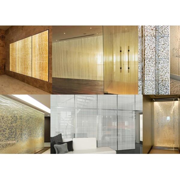 Fabric Interlayer 4mm Non Reflective Tempered Laminated Glass Sheets