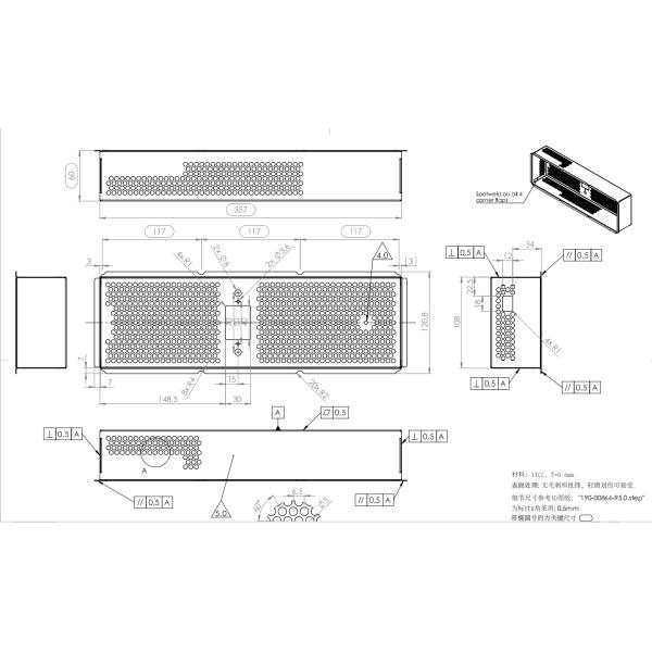 Производитель металлической коробки SECC оцинкованная стальная плита защитная крышка