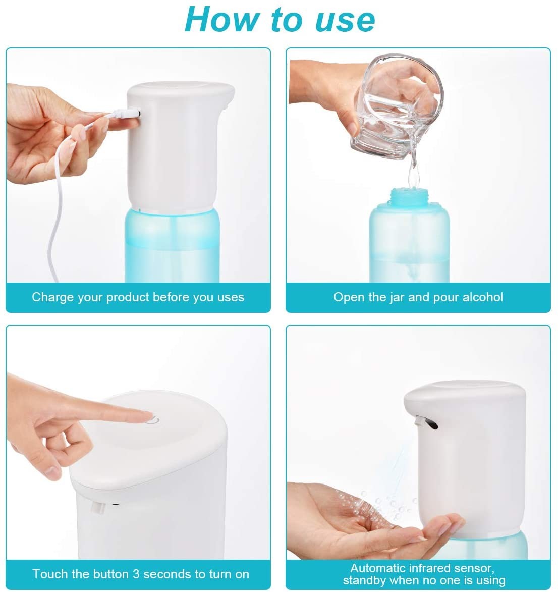 Countertop датчика пластиковой руки CE бутылки брызг тумана 400ML свободный