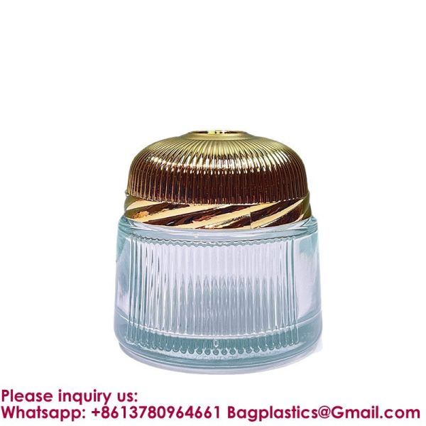Travel Skincare Cream Jar 10g Refillable Glass Lotion Container With Metal Lid For Middle East Dubai, Small Cosmetic Sample Bottle For Travel Toiletries Organizer