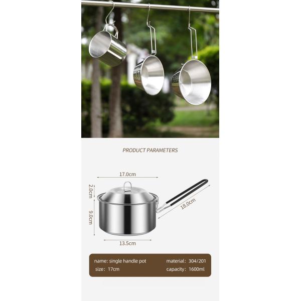 Hot Sale 304 Stainless Steel Outdoor Camping Cookware Mess Kit Portable Picnic Pot Pan Camping Cooking Set