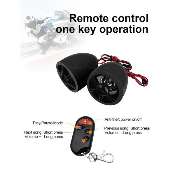 Waterproof Bluetooth Motorcycle Audio Radio Sound System Stereo Speakers MP3 USB