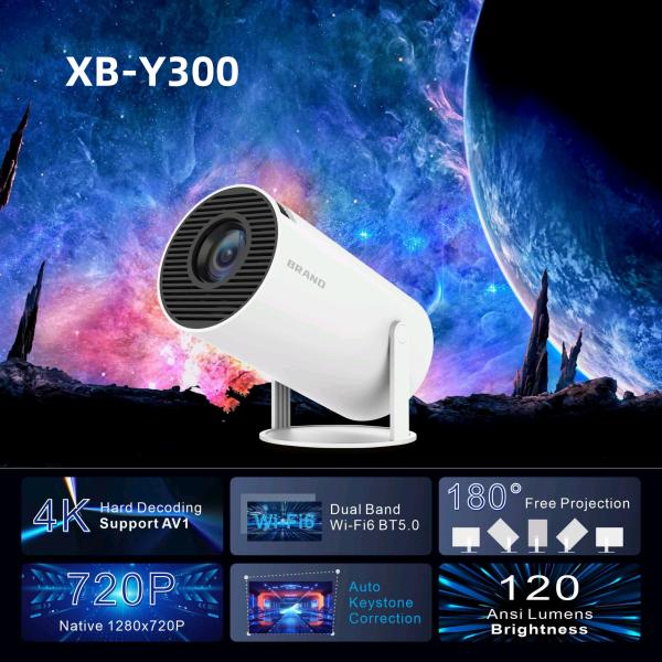 120 ANSI Lumens HD Mini LED Projector with WIFI AW869A Dual Band WiFi6