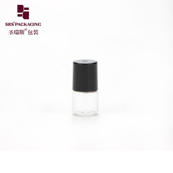 Wholesale cosmetic mini transparent color round essential oil 1ml glass roll on bottle