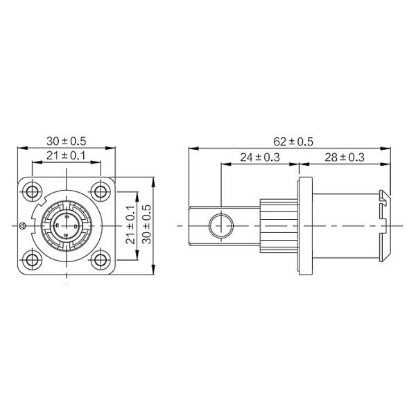 250A High Current Power High Voltage Electrical Connectors Touchproof