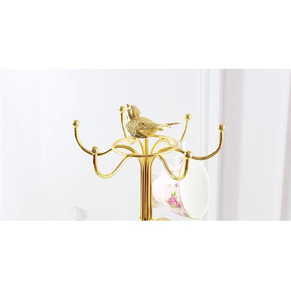 Handmade Iron Six Hooks Coffee Mug Stand Holder