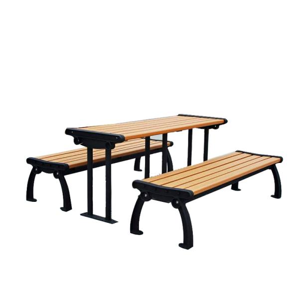 Bois de patio de L1500W650H750mm et Tableau de pique-nique en métal