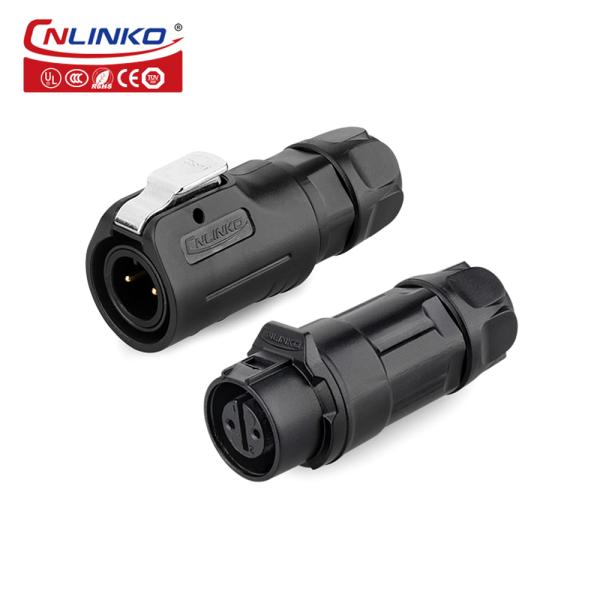 CNLINKO M12 Screw Industrial Connector Waterproof IP68 2 Pin Male and Female Electrical Power Connector
