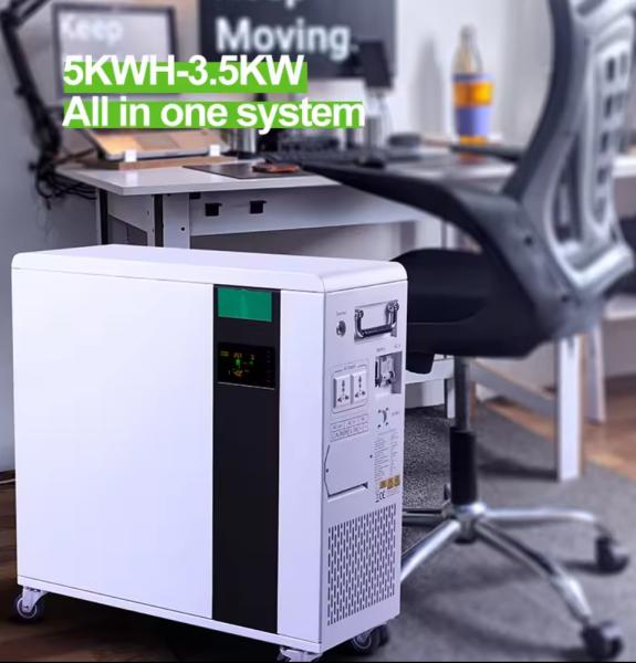 LCD Display Removable All In One LiFePO4 Battery Pack3000W 5000W Hybrid Off Grid Solar Energy Systems Home
