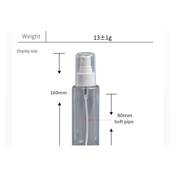 Transparent 18mm 100ML PET Spray Bottle With Nozzle 13g