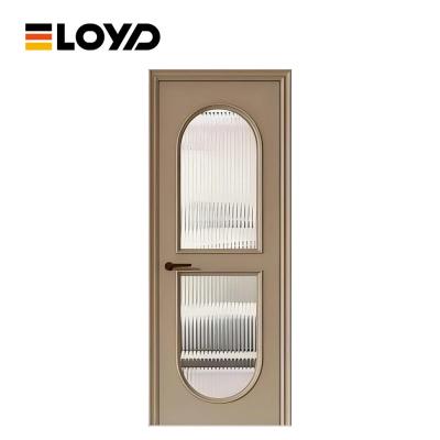 Reinforced Narrow Stile Storefront Door Swing Exterior Wood Door With Glass Panel
