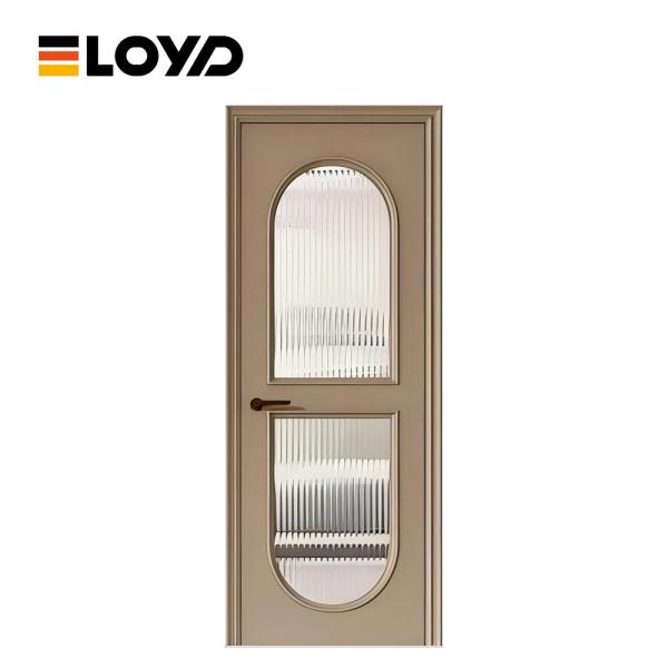 Reinforced Narrow Stile Storefront Door Swing Exterior Wood Door With Glass Panel