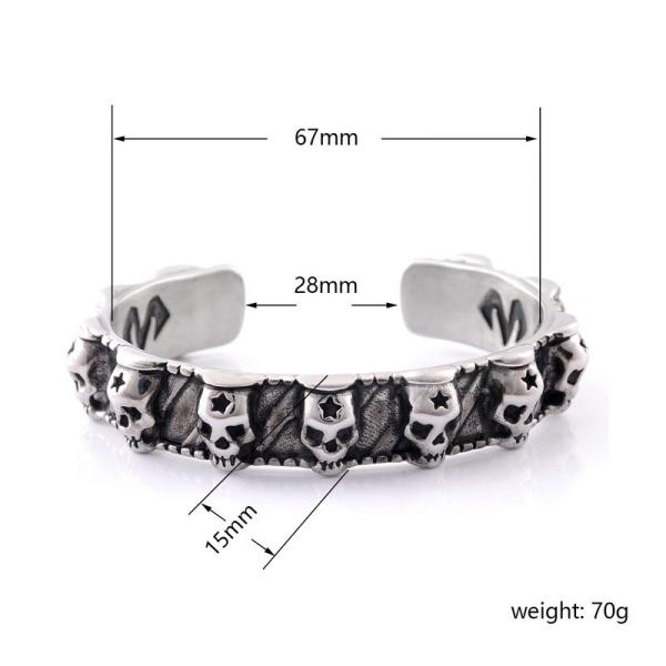 Retro skull bracelet for men, niche design, trendy and fashionable men's bracelet