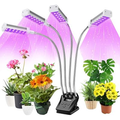 Aluminum 4head Clamp On Led Grow Light Fixture 96W  With LCD Screen