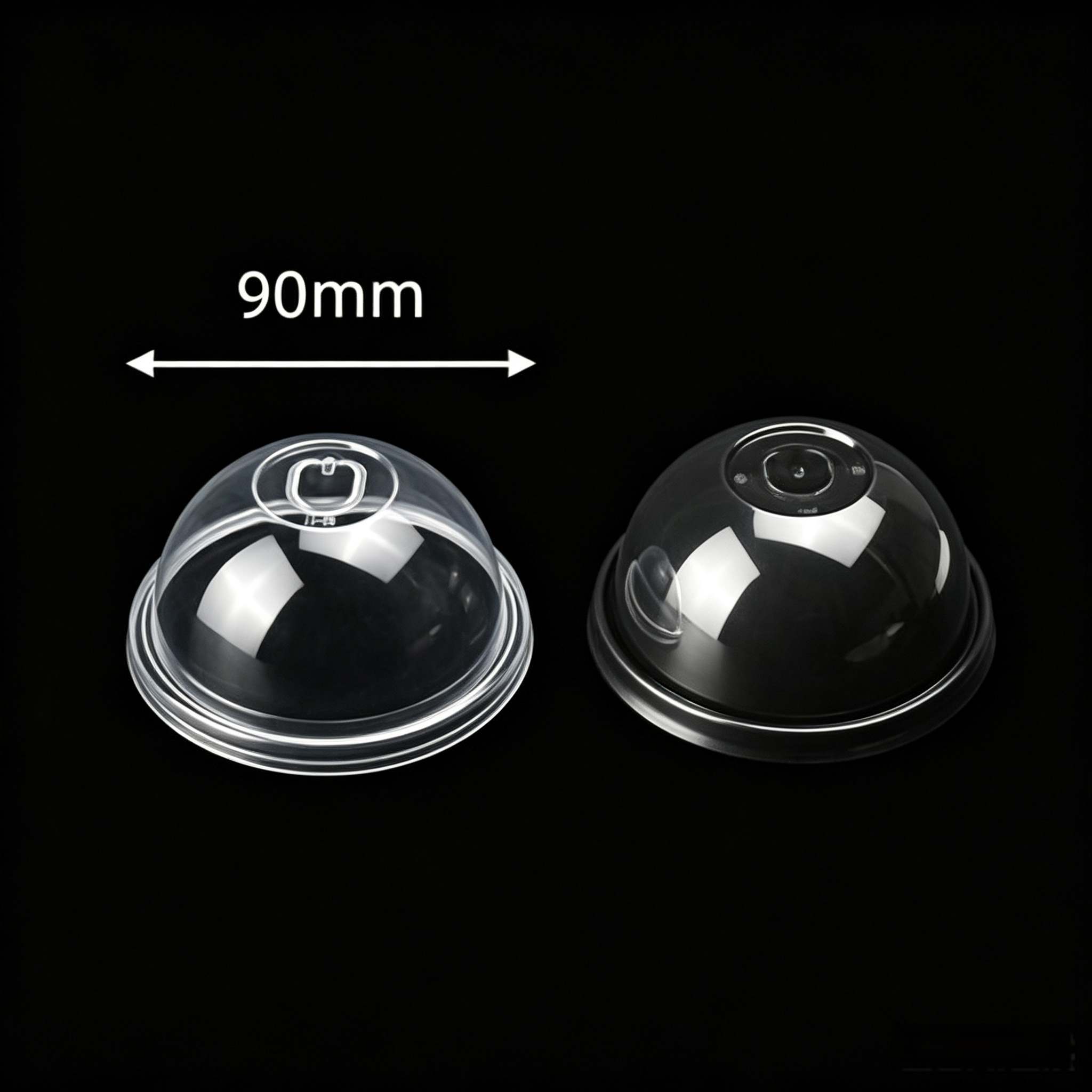 90mm Diameter PP Cup Lids Injection Molded Semi Circular for Tea Packaging